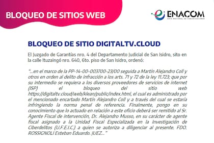 La Justicia bloqueó el sitio Web