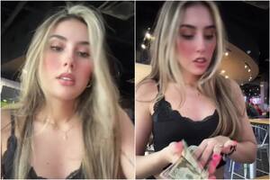 La latina contó cada billete que le dejaron de propina en un día