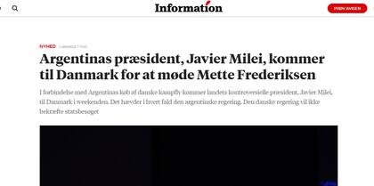 La lectura de los medios daneses a la llegada de Milei a Dinamarca