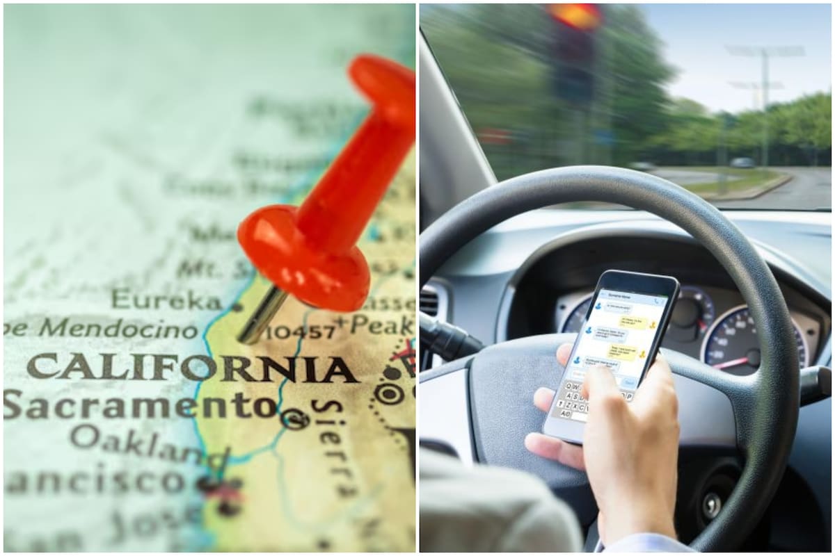 Atenção motoristas. um ato que pode resultar em multa na Califórnia, mesmo que o carro esteja parado em um semáforo