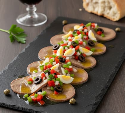 La lengua a la vinagreta es ideal como plato de entrada; en muchas familias se consume en Navidad y Año Nuevo