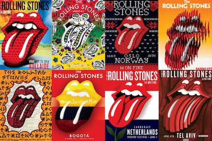 La lengua universal: Afiches de distintas fechas de los Rolling Stones