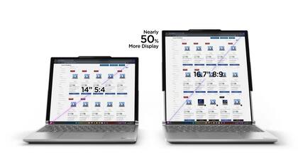 La Lenovo Thinkbook Plus Gen 6 tiene una pantalla de 14 pulgadas que se extiende en forma vertical hasta llegar a los 16,7 pulgadas