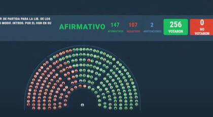 La Ley Bases se aprobó con 147 votos positivos y 107 negativos