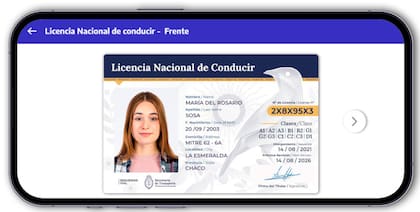 La licencia de conducir digital se puede visualizar en la aplicación Mi Argentina