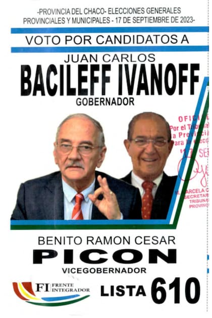 La lista 610 con sus candidatos a gobernador y vice