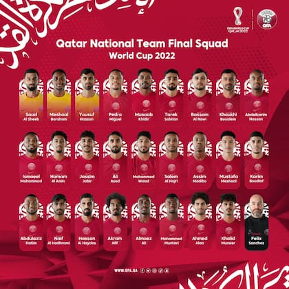 La lista de jugadores de Qatar para el Mundial Qatar 2022