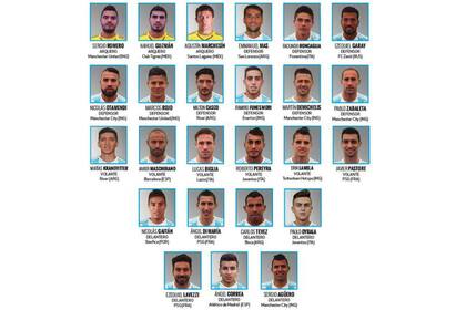 La lista de los 25 jugadores