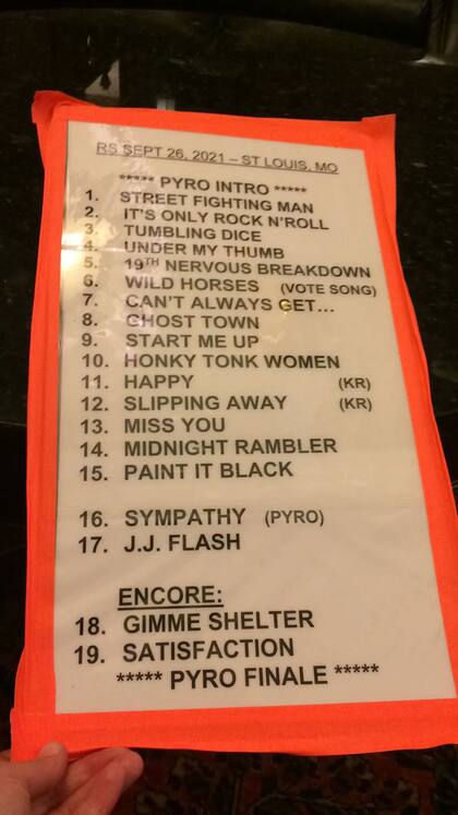 La lista de temas que presentaron los Rolling Stones