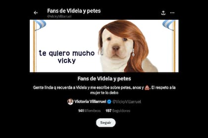 La lista en la red social X "Fans de Videla y petes", creada por la vicepresidenta Victoria Villarruel