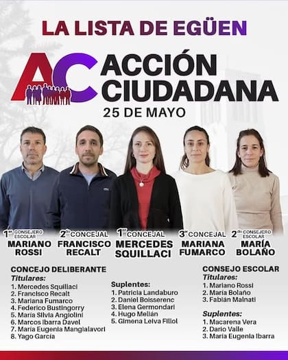 La lista vecinal de Acción Ciudadana.