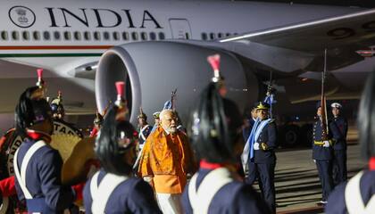 La llegada a la Argentina del primer ministro de India, Narendra Modi, para su reunión con Javier Milei