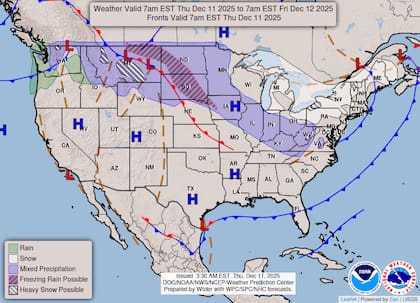 La llegada de aire ártico a las Llanuras del Norte generará un descenso térmico abrupto en sectores de Dakota del Norte y Montana central