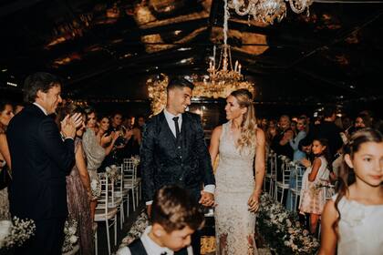 La llegada de los Suárez a los jardines donde se hizo la fiesta