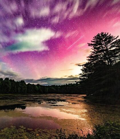 La lluvia de estrellas Perseidas se combinó con las auroras boreales en Nueva York