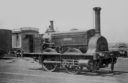 La locomotora "La Porteña", la primera de nuestro país (Créditos: Archivo General de la Nación)