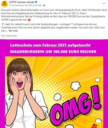 La lotería de Alemania por fin entregó el premio de un boleto ganador que se había vendido en 2021