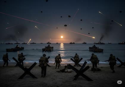 La Luna llena durante el Desembarco de Normandía según la inteligencia artificial