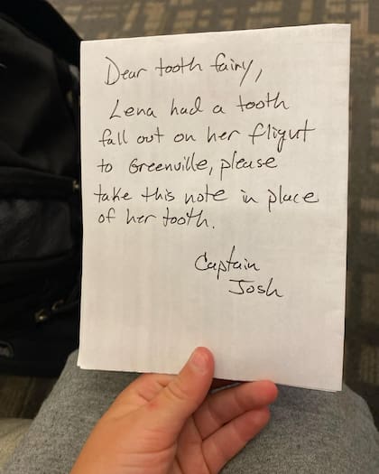 La madre de la niña compartió la emotiva carta del piloto