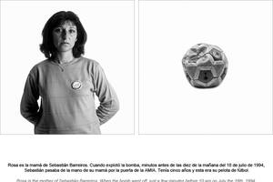 La madre de Sebastián Barreiros y la pelota de su hijo