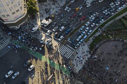 La manifestación en el Obelisco por las nuevas restricciones
