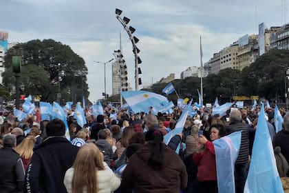 La manifestación porteña es en la zona del Obelisco