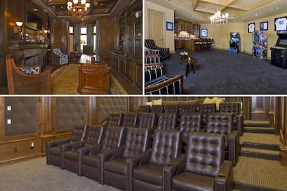 La mansión contaba con espacios para el ocio en el interior, como una sala de cine