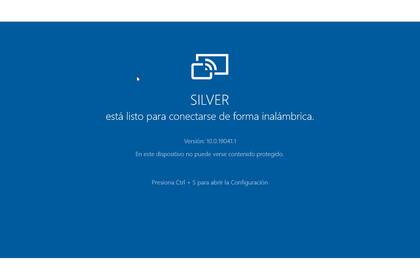 La máquina (llamada Silver, dentro de la red) está lista para recibir la proyección de otras computadoras