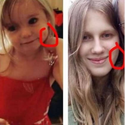 La marca en la mejilla al sonreír, uno de los rasgos en el que coincidían Madeleine Mccann y Julia Wendell, según ella