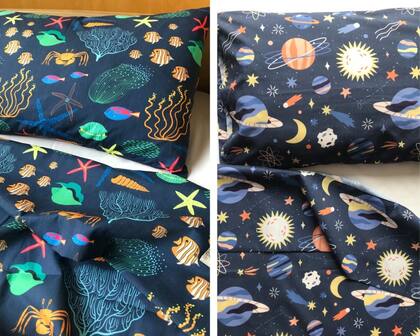 La marca también tiene acolchados, mantas de polar, fundas de edredón de jersey y de tussor con interior de jersey, mantas tejidas, pie de cama y fundas de almohadones.