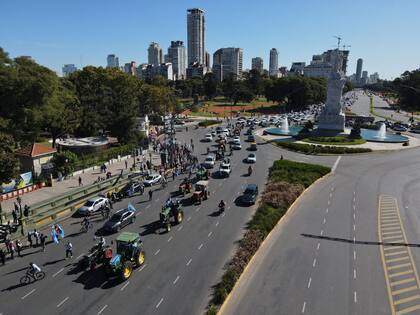 La marcha del campo se desplaza sobre la avenida del Libertador