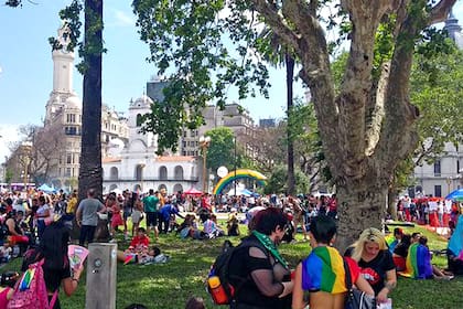 La marcha del orgullo en la Plaza de Mayo