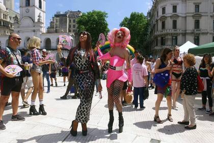 La marcha del orgullo en la Plaza de Mayo