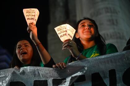 La marcha por la educación pública en la ciudad de Rosario, en la provincia de Santa Fe