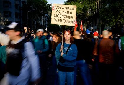 La marcha universitaria en el Congreso de la Nación
