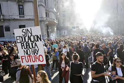La marcha universitaria en la ciudad de Buenos Aires