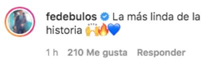 "La más linda de la historia", escribió Federico Bulos