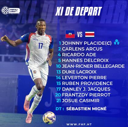 La más reciente alineación de Haití en las Eliminatorias de la Concacaf (Facebook/FHF - Fédération Haïtienne De Football)