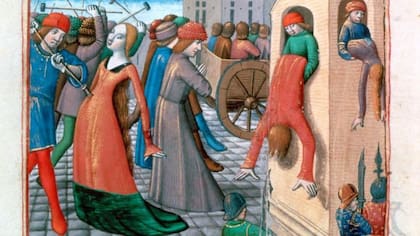 La masacre de los Armagnacs en 1418 es otro cuadro lleno de violencia.