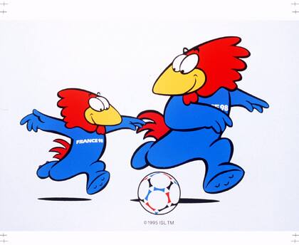La mascota oficial del Mundial de Francia 1998; un gallo, el animal típico del país galo.