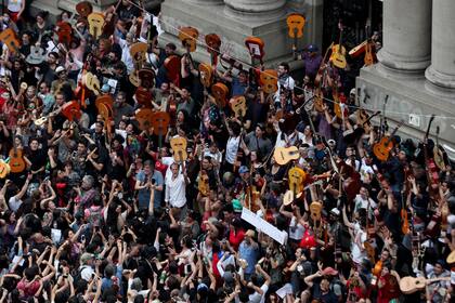 La masiva marcha en Santiago de Chile