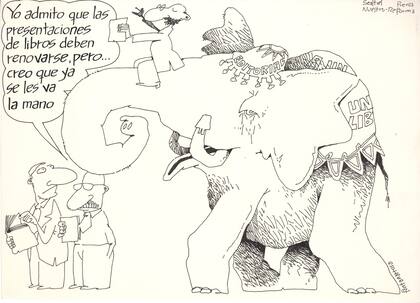 La mayor parte del material que se exhibe son chistes de humor gráfico, correspondientes a diferentes épocas y estilos