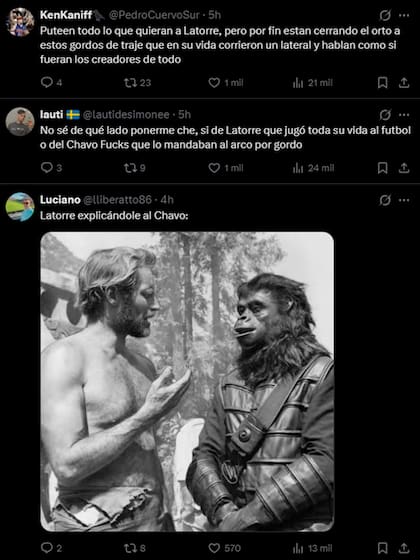 La mayoría de la gente que opinó en redes se mostró del lado de Latorre