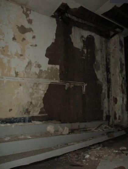 La mayoría de las paredes se encuentran en pésimas condiciones