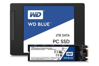 La mayoría de los fabricantes ofrece unidades con conexiones Serial ATA (del mismo tamaño de un disco de notebook) o M.2 (una tira de chips, más compacta); en este caso, Western Digital