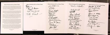 La mayoría de los laureados hizo pública la llamada Declaración de Mainau, expresando su preocupación por los efectos del cambio climático