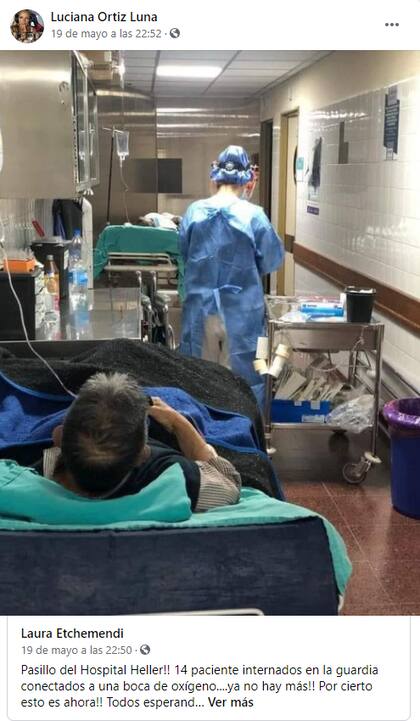 La médica Luciana Ortiz Luna compartió una publicación en Facebook que muestra la dura situación en un hospital neuquino