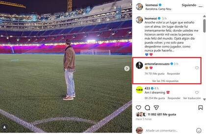La mención de Anto Roccuzzo al posteo de Lionel Messi