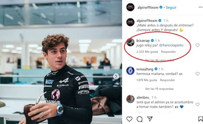 La mención de Bizarrap en la publicación de Alpine