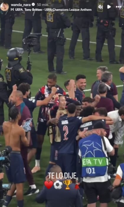 La mención de Wanda Nara a Hakimi en Instagram